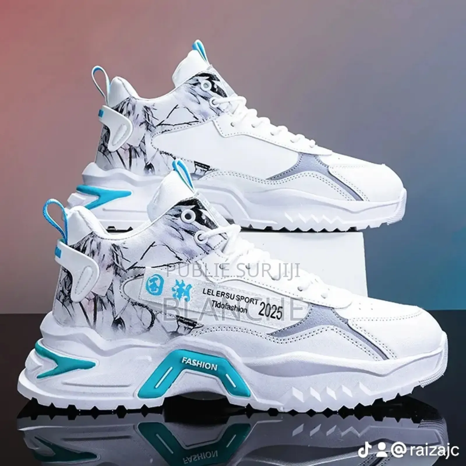 Basket, Tennis Tendance Au Cuir Véritable