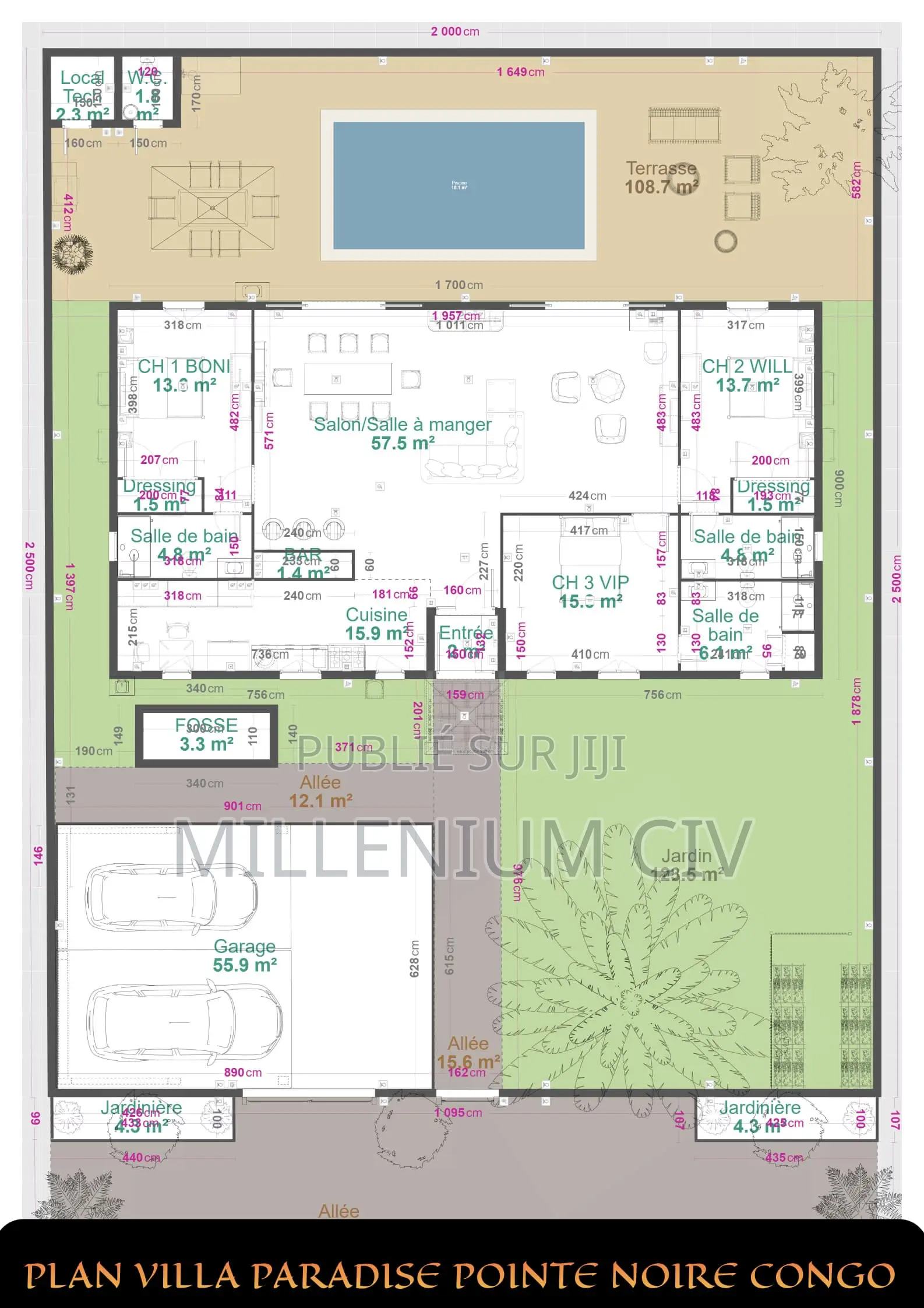 3chbre Villa dans Villa🌴Paradise, Loandjili à Vendre