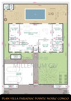 3chbre Villa dans Villa🌴Paradise, Loandjili à Vendre