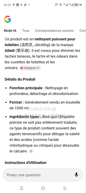 Détartrage, Désinfectant Et Désodorisant Détachant