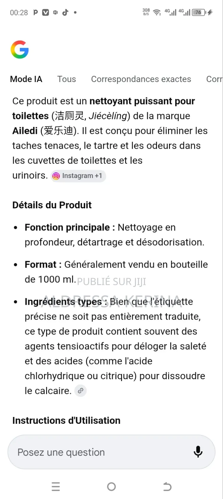 Détartrage, Désinfectant Et Désodorisant Détachant