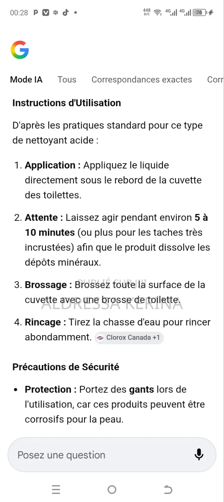 Détartrage, Désinfectant Et Désodorisant Détachant