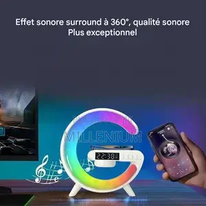 Chargeur Sans Fil Wireless Réveil Bluetooth Lampe Led RGB ☧