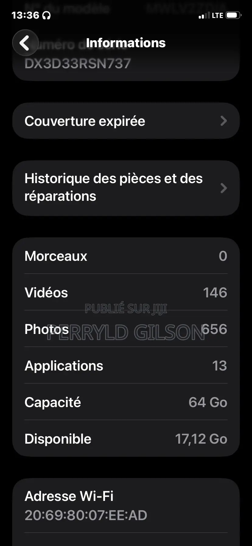 Apple iPhone 13 256 GB Noir