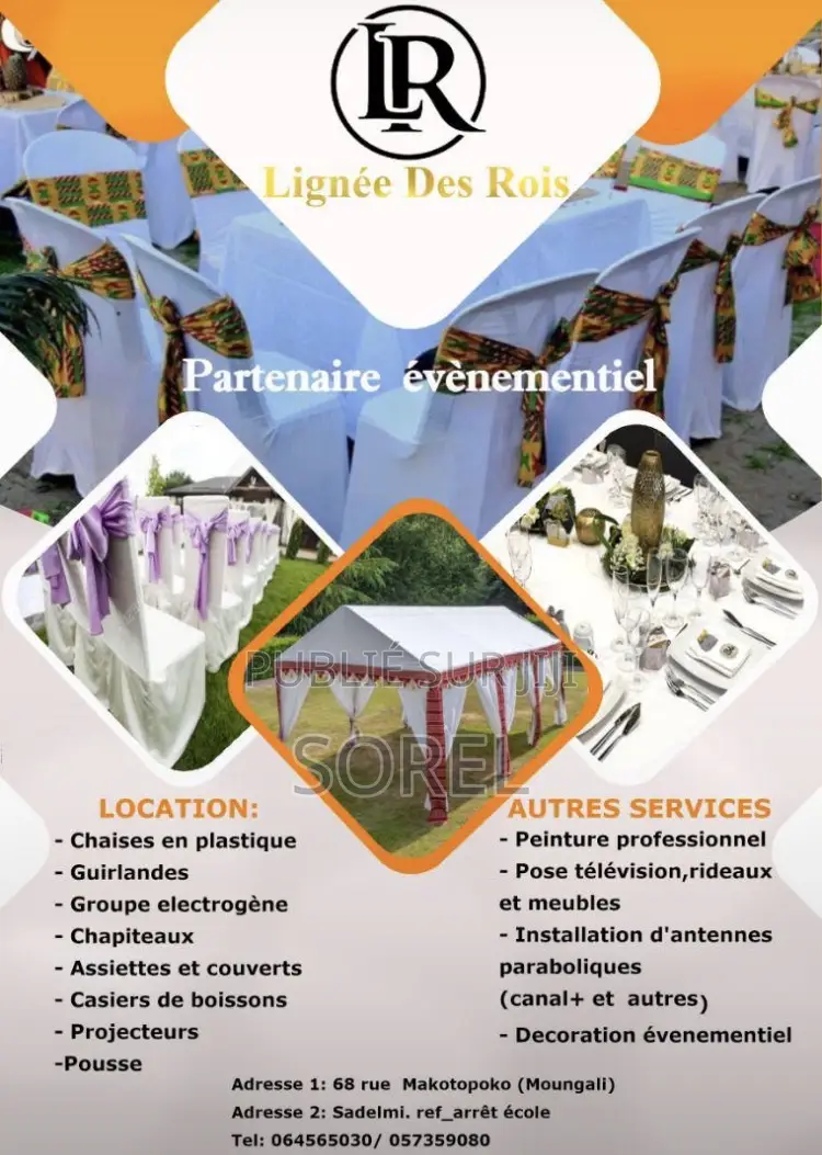 Service Chapiteaux , Décoration , Location Des Matériaux Et Autre