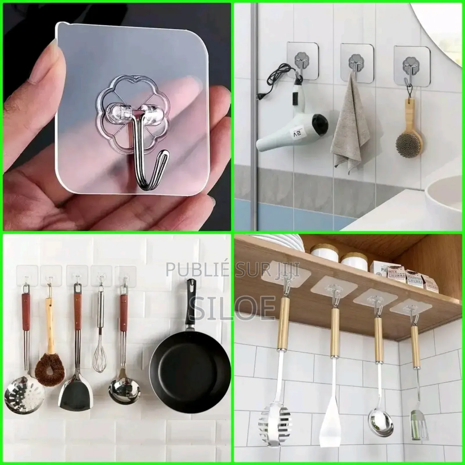 Crochet Adhésif Transparent Sans Perçage