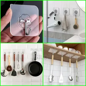 Crochet Adhésif Transparent Sans Perçage