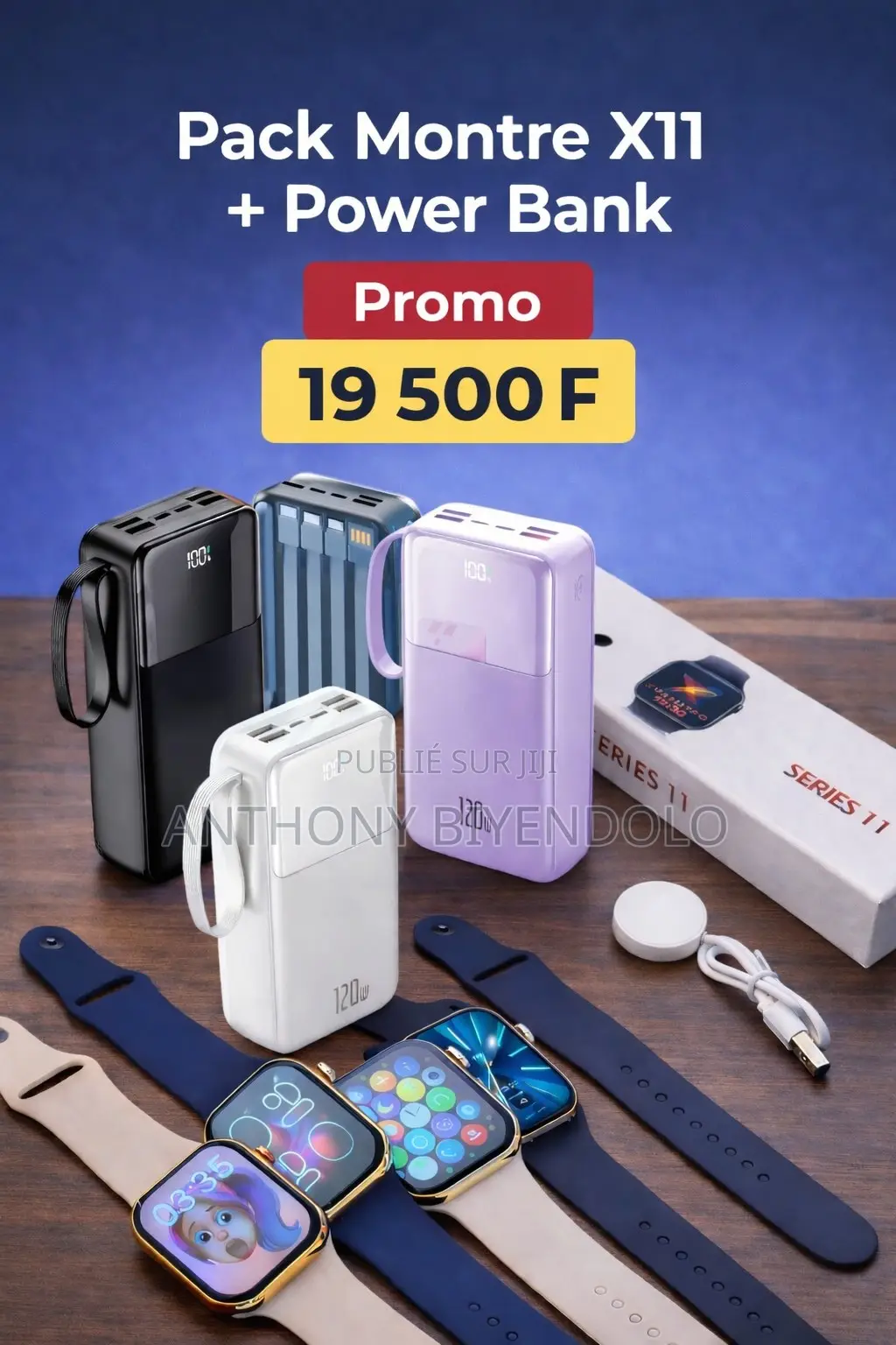 Pack Montre Connectée X11 + Power Bank Xuamitiao A10 –Promo 19 500