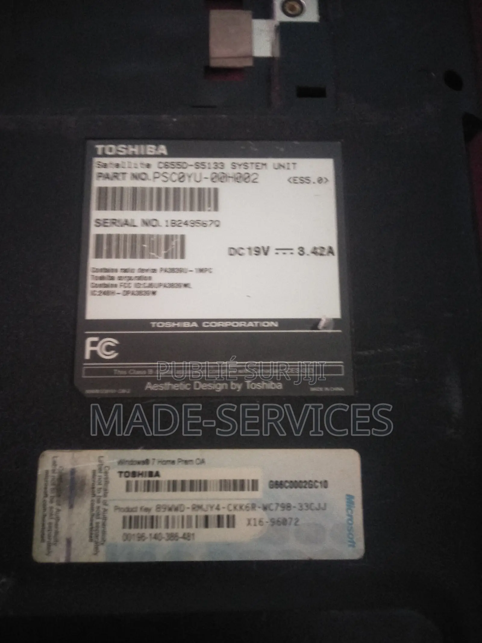 Ordinateur portable Toshiba Satellite C655D 4GB Intel Core i3 HDD 500GB