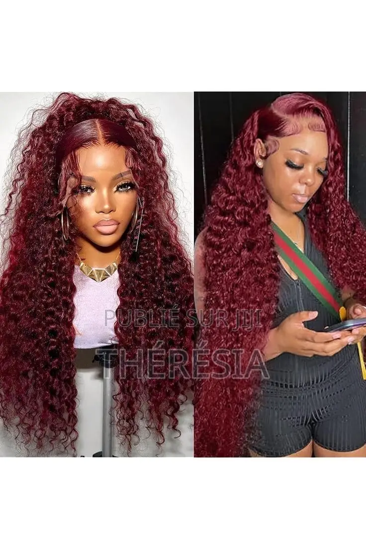 Perruque Brésilienne Taille 34 Ancienne Lace 13*4 Rouge Bordeaux