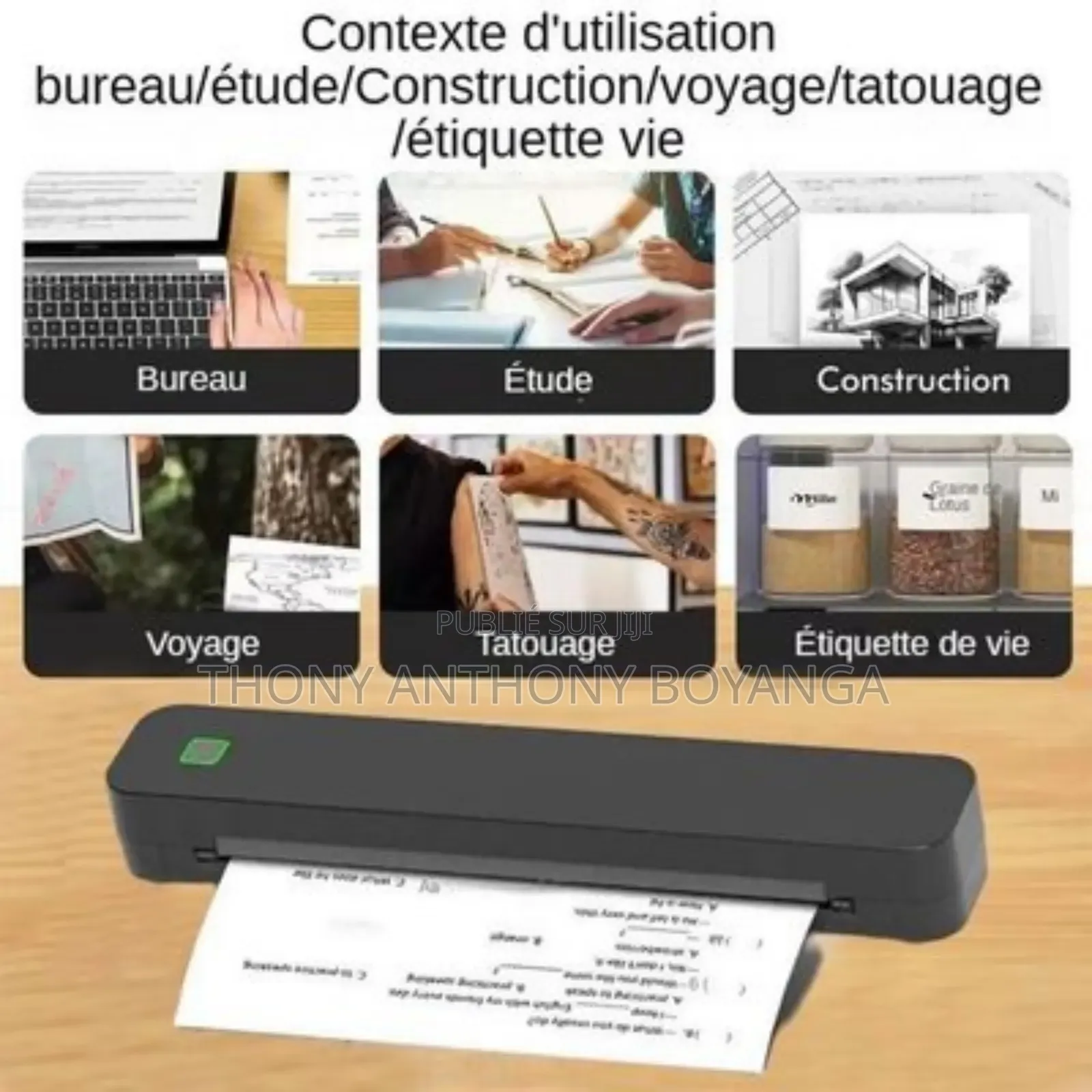 Imprimante Thermique A4 Petite Imprimante Bluetooth Portable