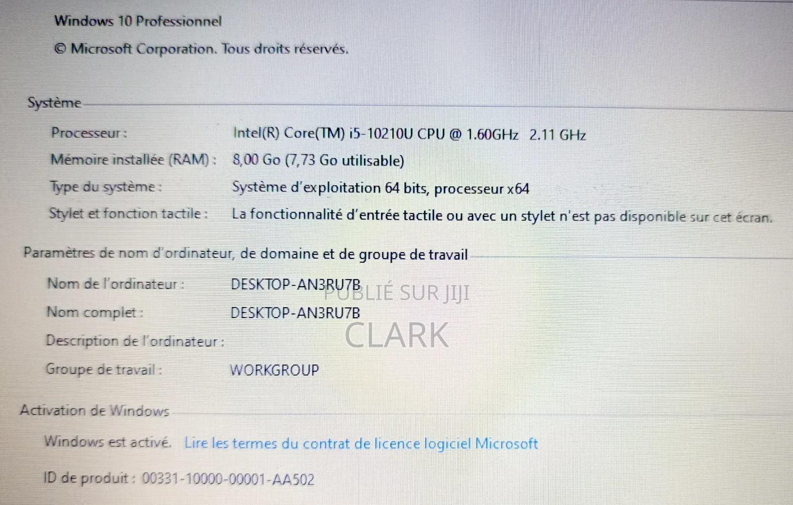 Ordinateur portable Dell Autre 8GB Intel Core i5 SSD 256GB