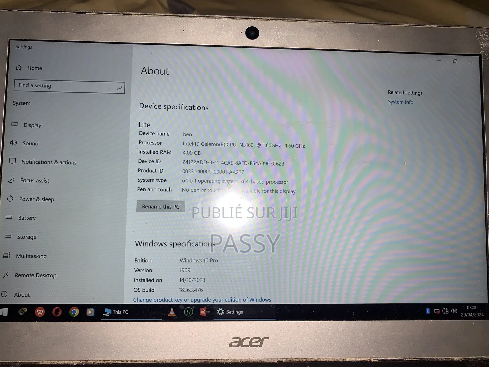Ordinateur portable Acer Chromebook 15 C910 6GB Intel HDD+SSD 72GB