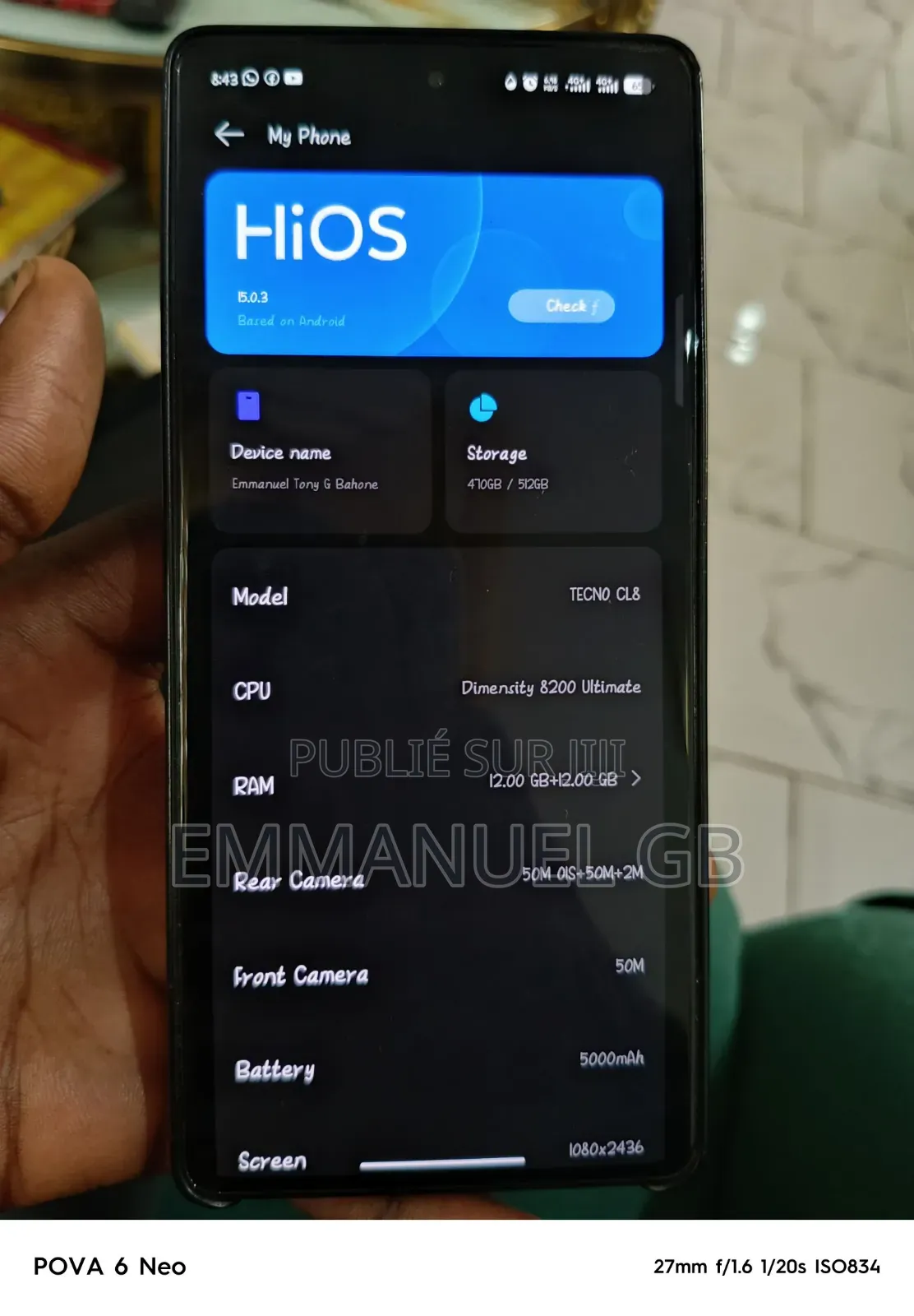 Tecno Camon 30 Pro 5G 512 GB Noir