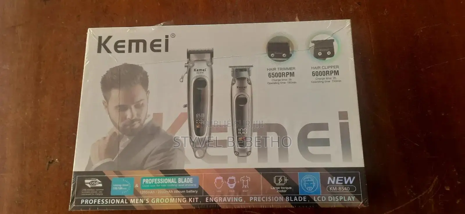 Tondeuse Kemei Km-8540 Professionnelle Rechargeable (Cheveux Barbe)