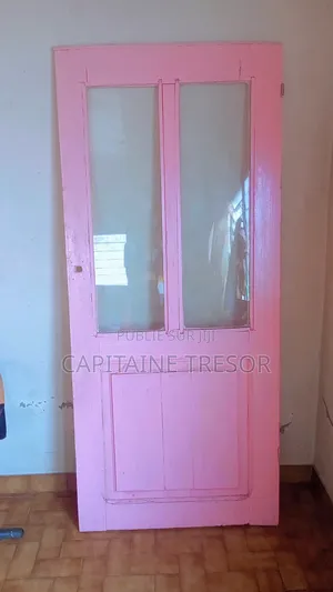 Porte en Bois Vitrée + Cadre Complet – 205 Cm X 89 Cm