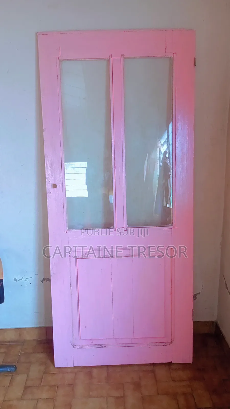 Porte en Bois Vitrée + Cadre Complet – 205 Cm X 89 Cm