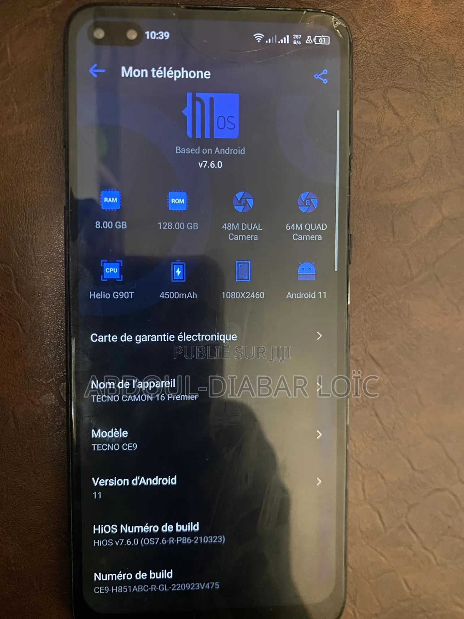 Tecno Camon 16 Premier 128 GB Argenté