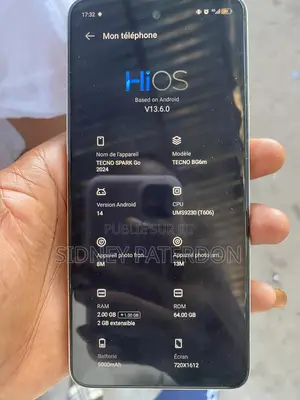 Nouveau Tecno Spark Go 64 GB Doré