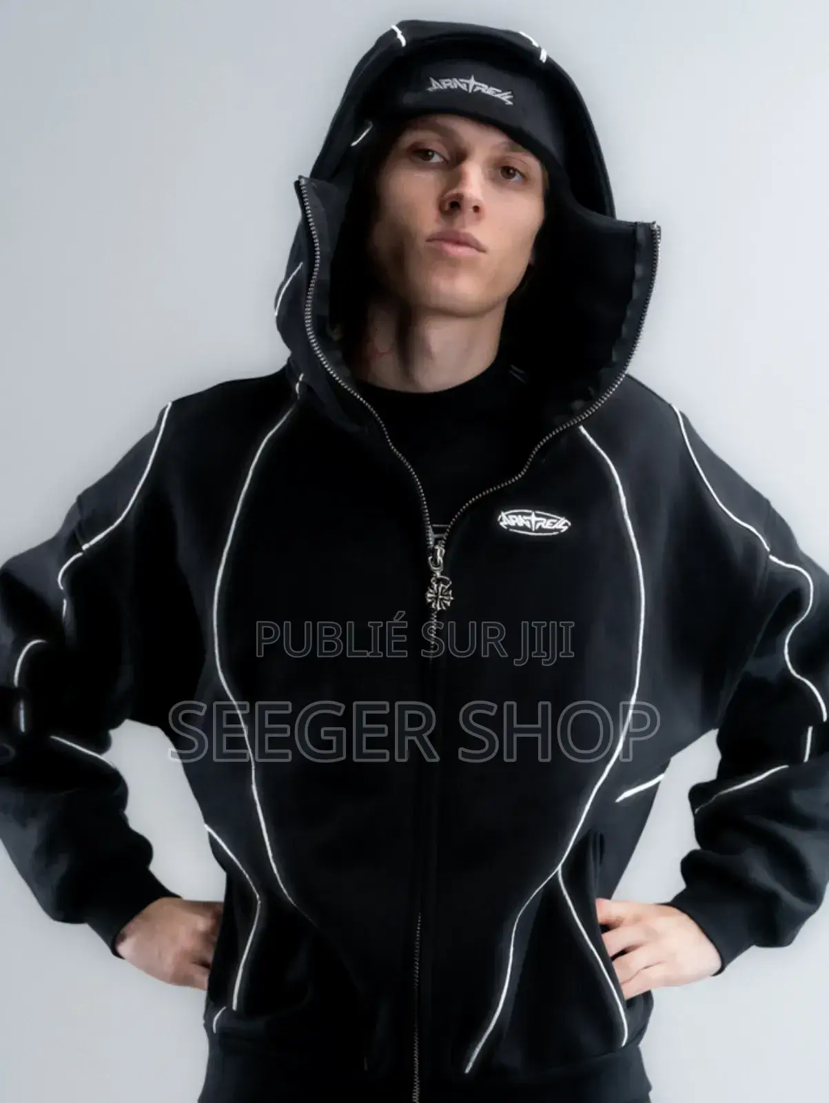 Reflective Phantom Hoodie Black