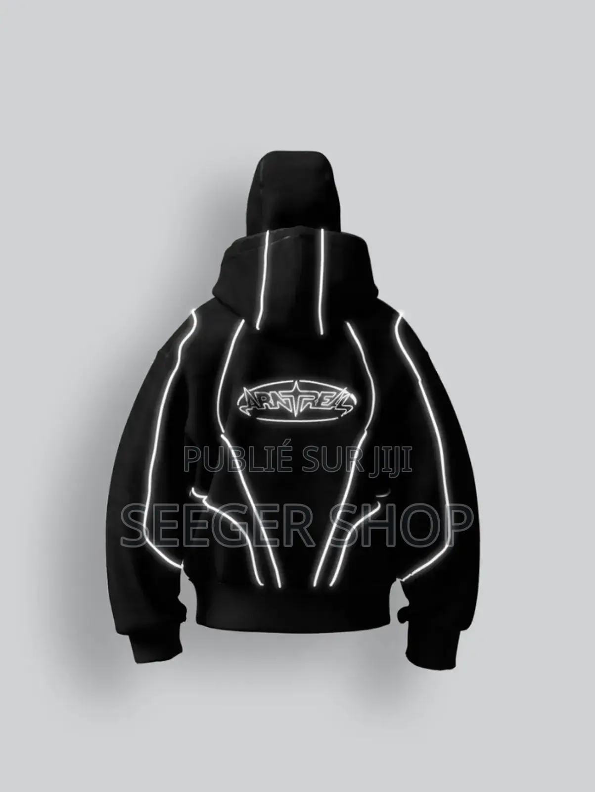Reflective Phantom Hoodie Black