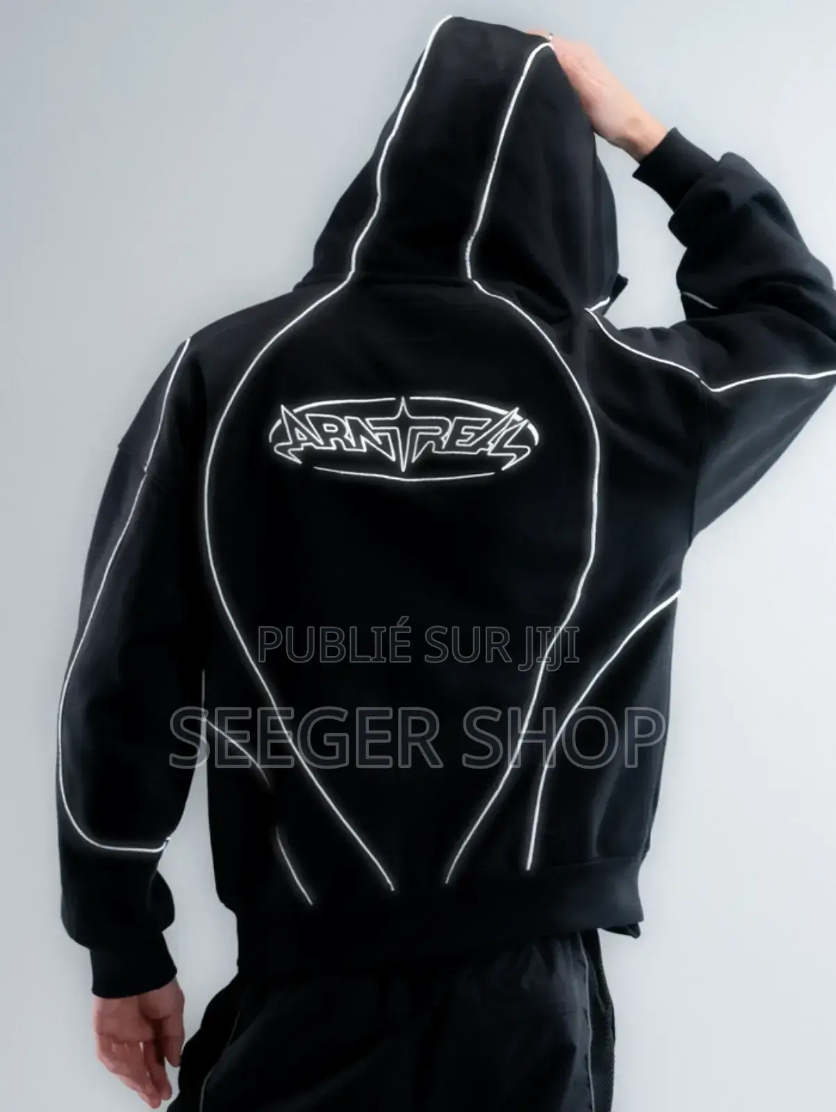 Reflective Phantom Hoodie Black