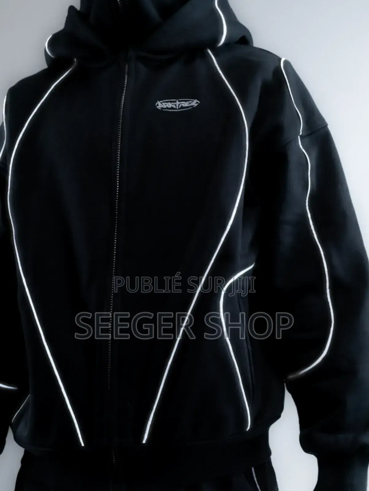 Reflective Phantom Hoodie Black