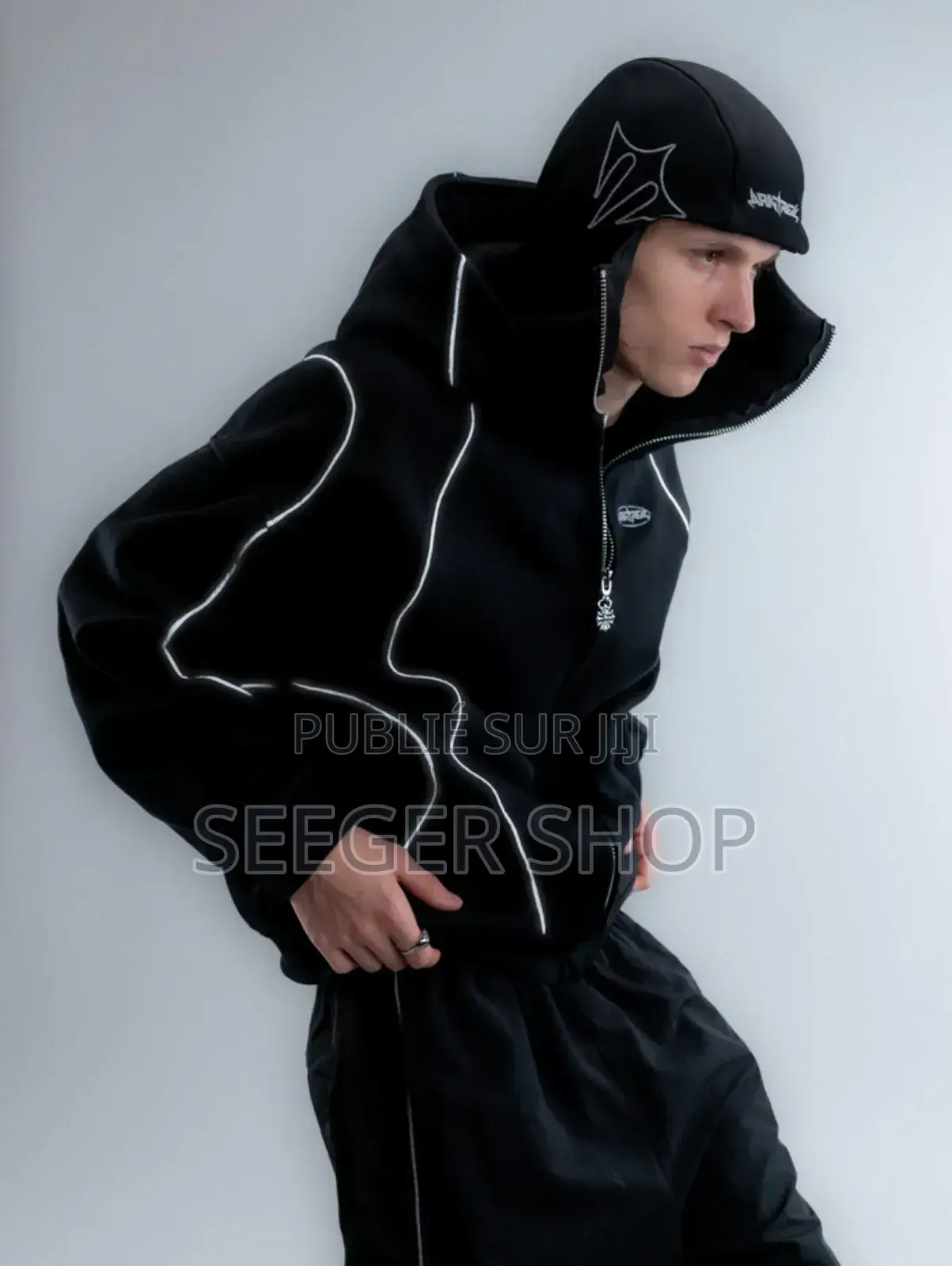 Reflective Phantom Hoodie Black
