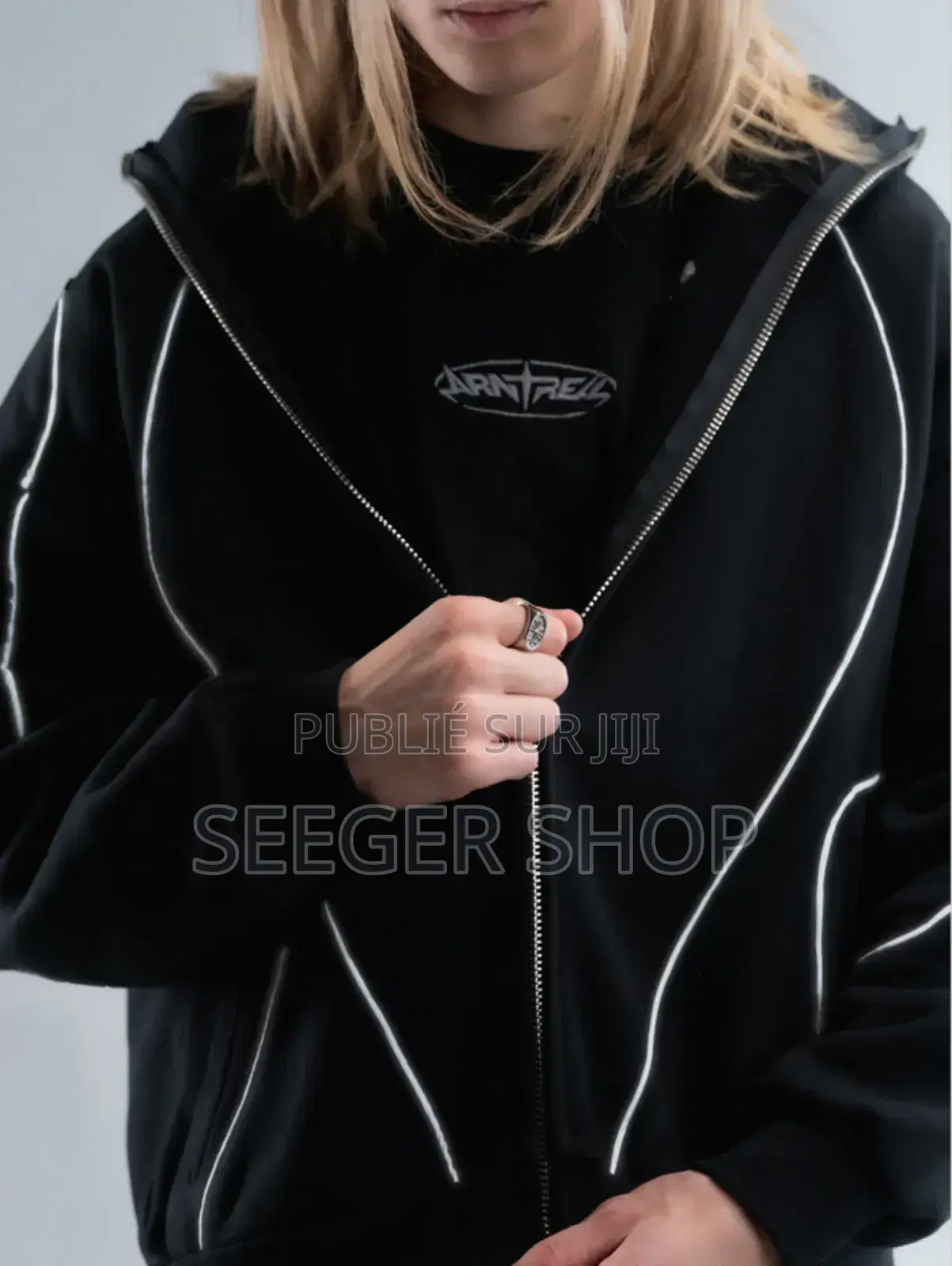 Reflective Phantom Hoodie Black