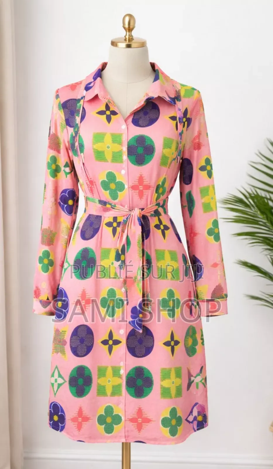 Robe Chemise À Manches Longues (Taille Xl: 42-44)