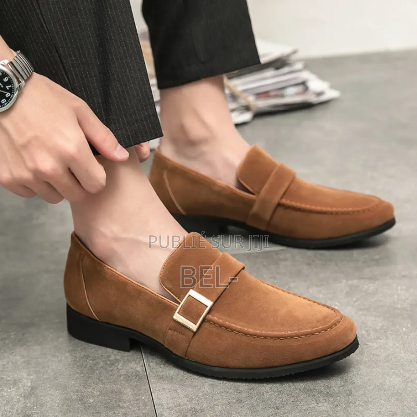 Mocassins En Daim Marron