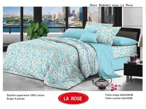 Ensemble Complet Des Draps 100% Coton