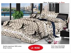 Ensemble Complet Des Draps 100% Coton