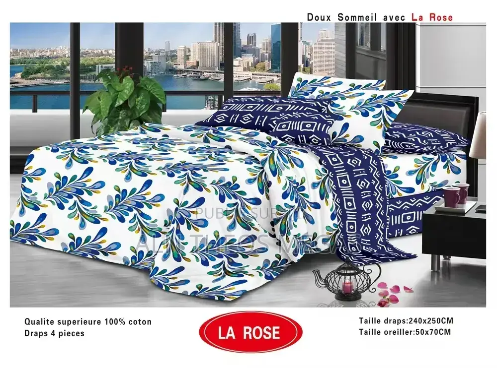 Ensemble Complet Des Draps 100% Coton