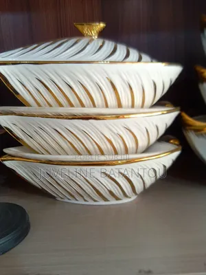 Set De Bols Et Soupières Élégants Blanc Et Doré – Qualité Premium