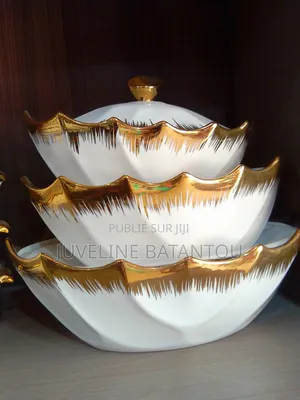 Set De Bols Et Soupières Élégants Blanc Et Doré – Qualité Premium