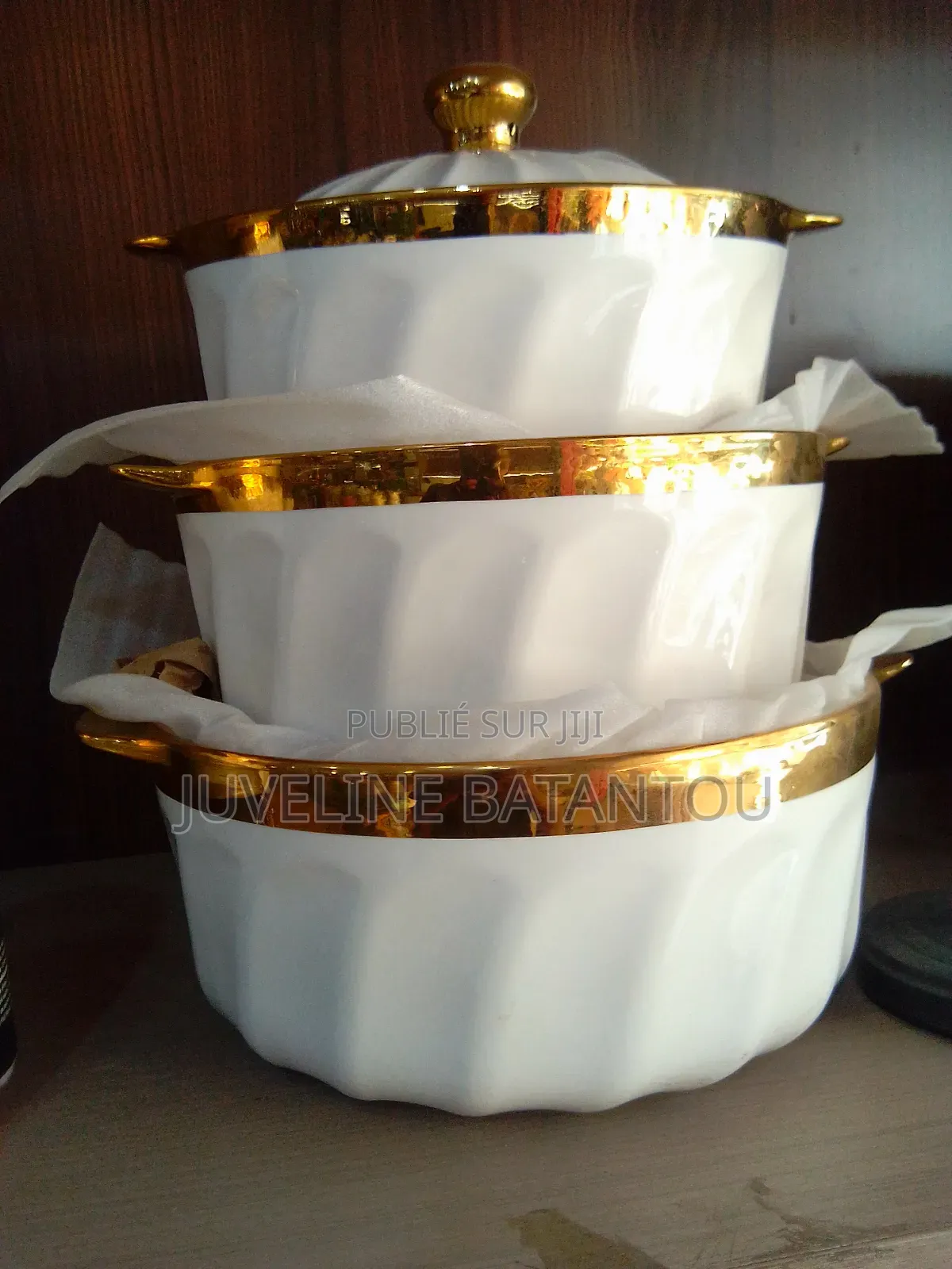 Set De Bols Et Soupières Élégants Blanc Et Doré – Qualité Premium