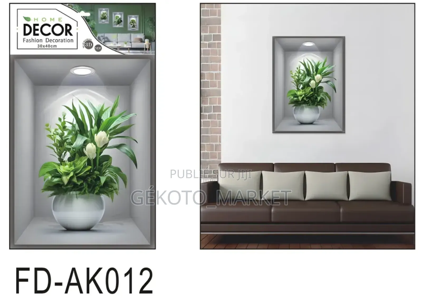 Applique Murale en Tableau De Pot De Fleurs