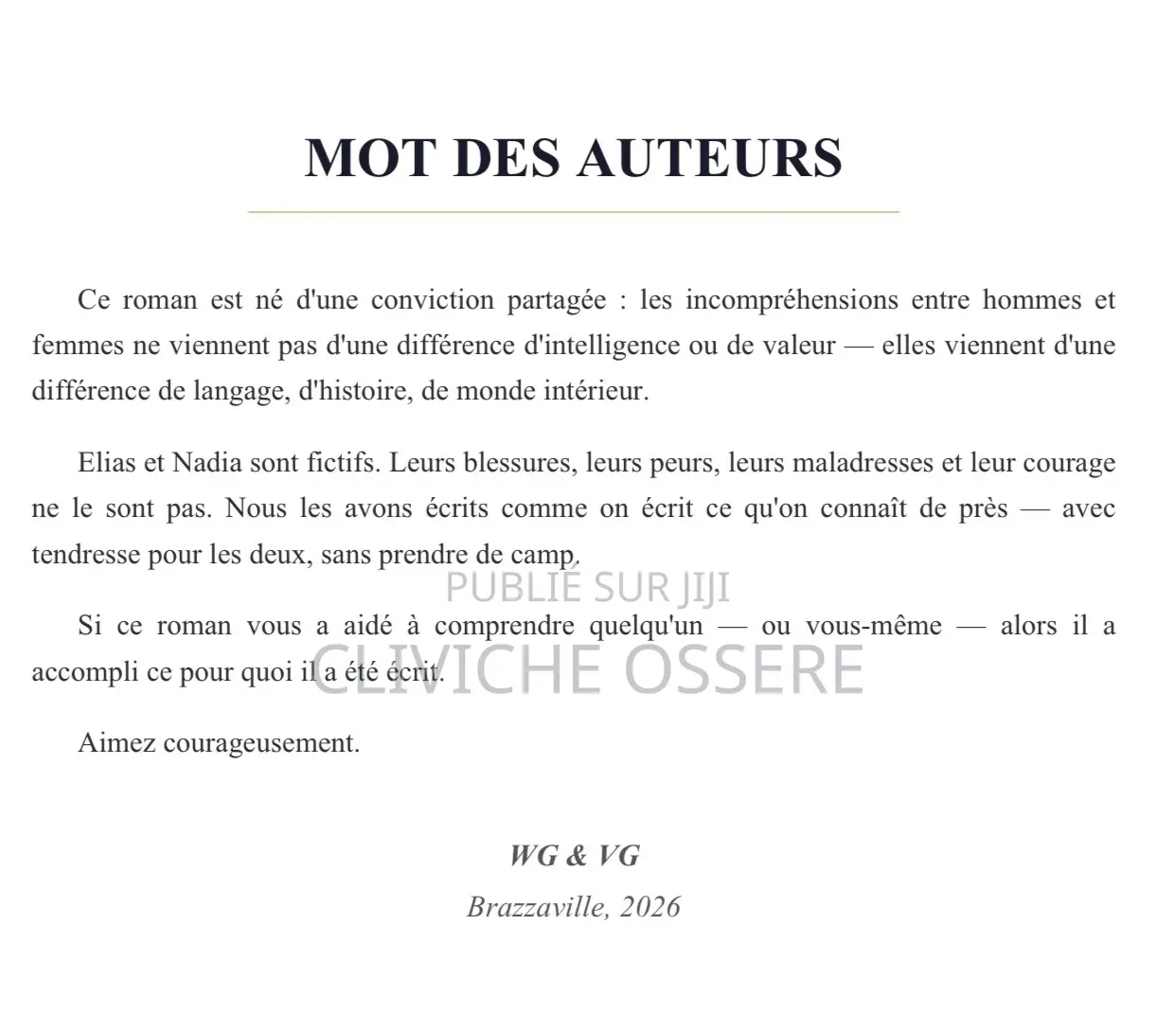 Les Hommes Viennent De Ngamakosso Et Les Femmes De Kisoundi