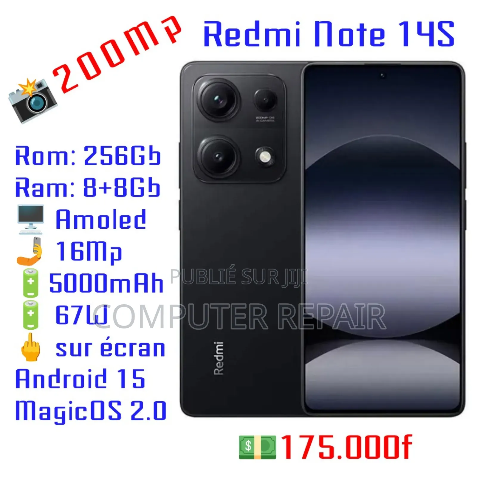 Nouveau Xiaomi Redmi Note 15 256 GB Noir