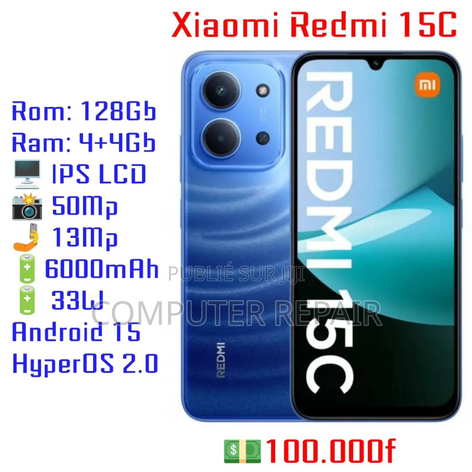 Nouveau Xiaomi Redmi Note 15 256 GB Noir