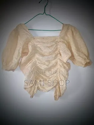 Élégante En Top Crème-manches Bouffantes-taille Unique Xs(34-36)