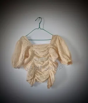 Élégante En Top Crème-manches Bouffantes-taille Unique Xs(34-36)