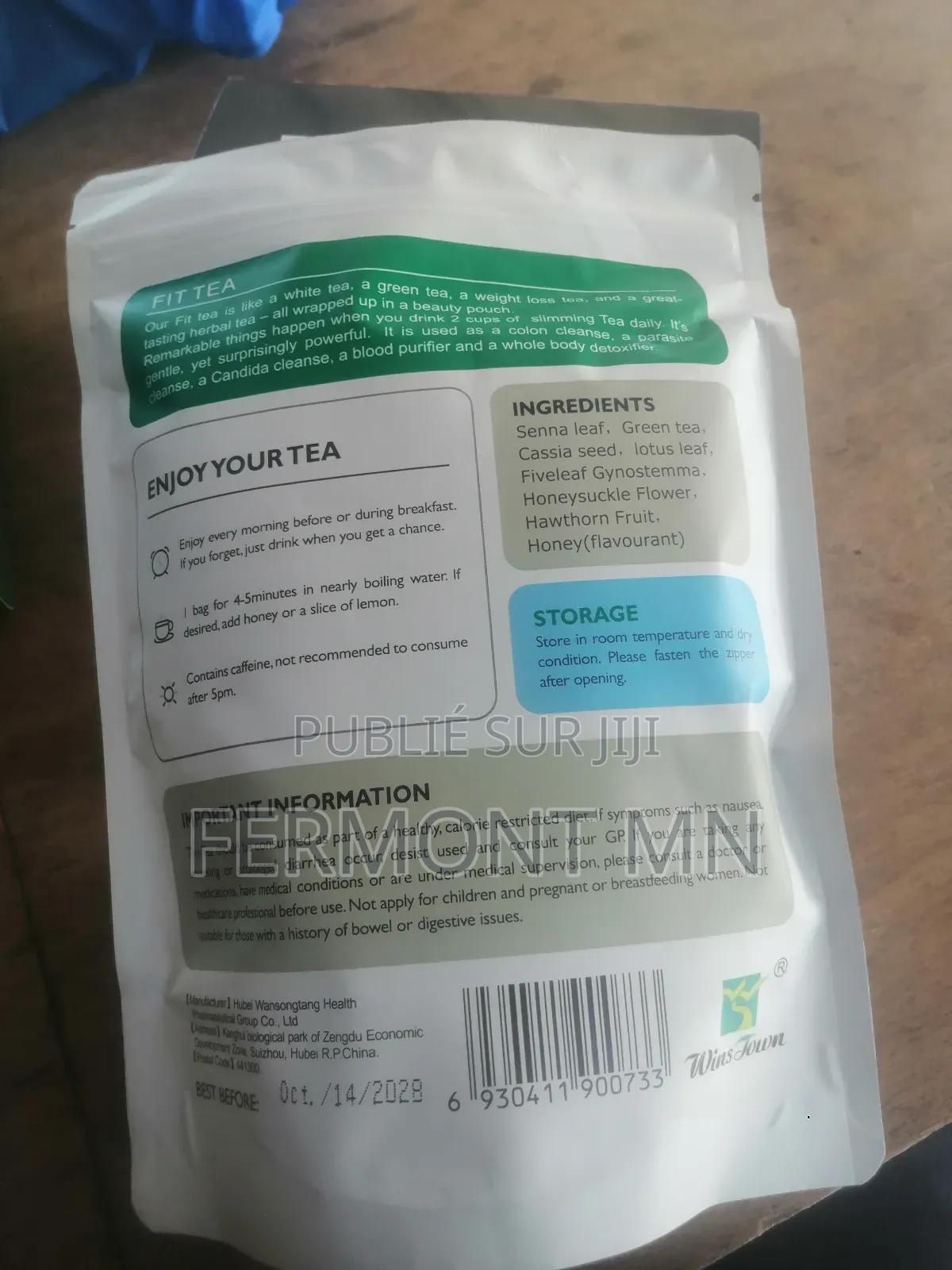 Thé Fit Tea 28 Jours, Votre Plat Nettoyage Perte De Poids 28 Sachets