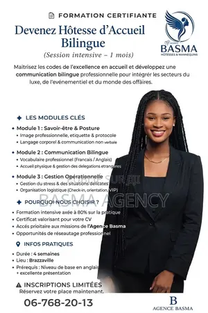 Formation Certifiante : Devenez Hôtesse d'Accueil Bilingue (1 Mois)