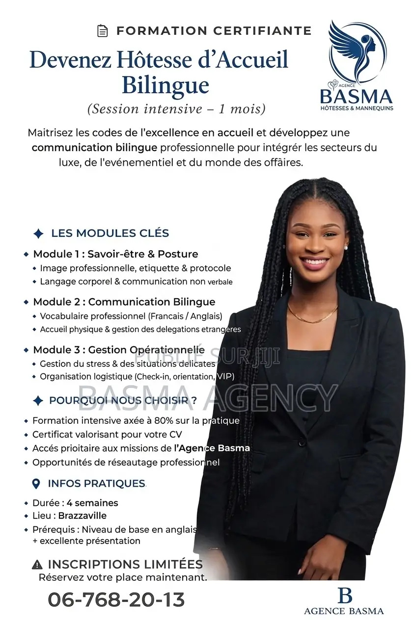 Formation Certifiante : Devenez Hôtesse d'Accueil Bilingue (1 Mois)