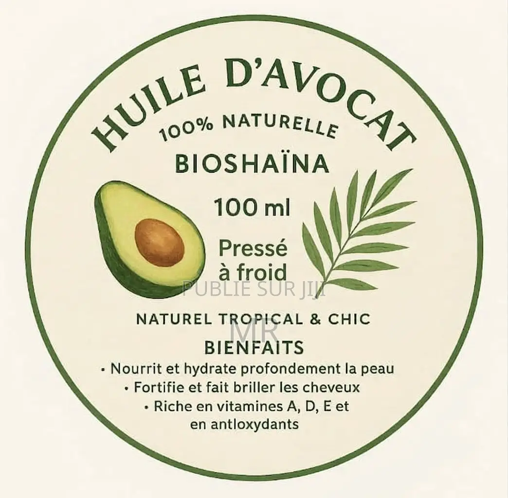 Huile d'Avocat Bioshaïna 100% Naturel