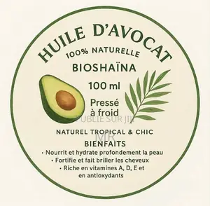 Huile d'Avocat Bioshaïna 100% Naturel