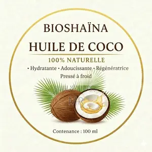 Huile De Noix De Coco Bioshaïna 100% Naturel