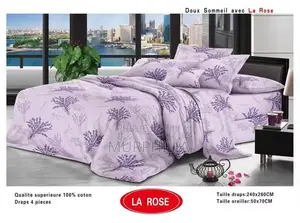 Titre : Promo 8 Mars : Ensemble De Draps De Lit 4 Pièces - 100% Coton